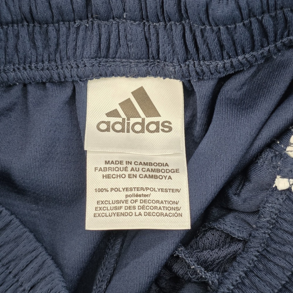 Adidas Boys Athletic Soccer Shorts Large (14/16) Navy Blue Classic 3-Stripes - Picture 3 of 9